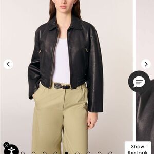 Maje Black Leather Women's Jacket